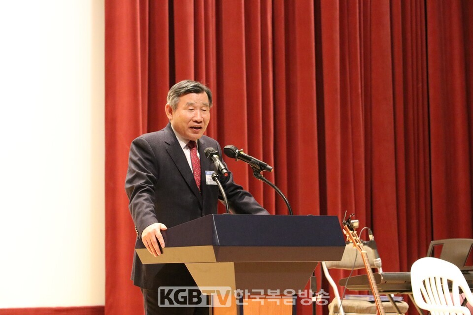 광주기독교교단협의회가 주최한  2024신년하례회에서  광교협 대표회장 정태영목사가 신년사를 전했다.