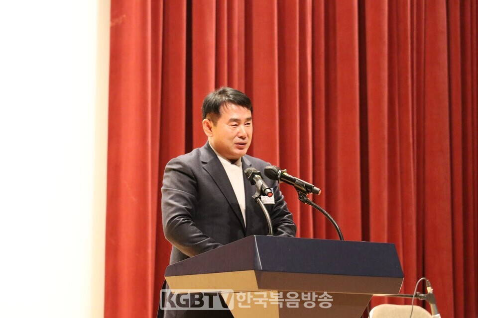 광주기독교교단협의회가 주최한  2024신년하례회에서  이정선 광주광역시교육감이 신년인사를 전했다